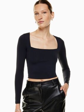 Aritzia Babaton Square Neck Long sleeve - Black Medium